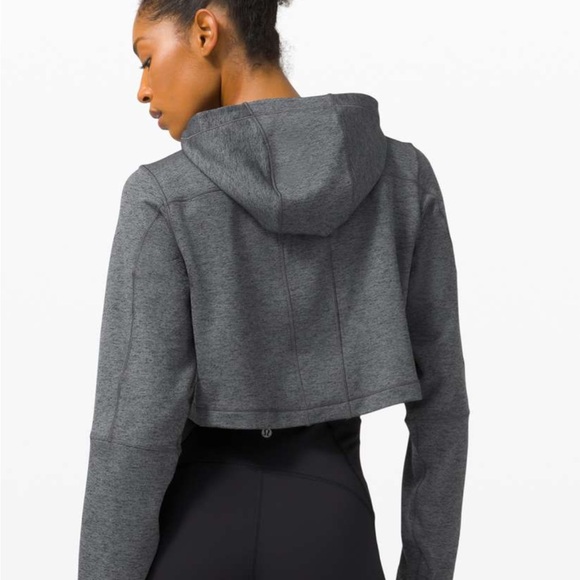 Lululemon Unleash Strength Cropped Hoodie Size 6 Asphalt Grey - Picture 2 of 5